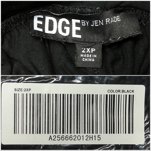 Edge by Jen Rade Petite Knit Wide Leg Foldover Waist Pants NWT 2XP Black A256662 - Picture 9 of 11